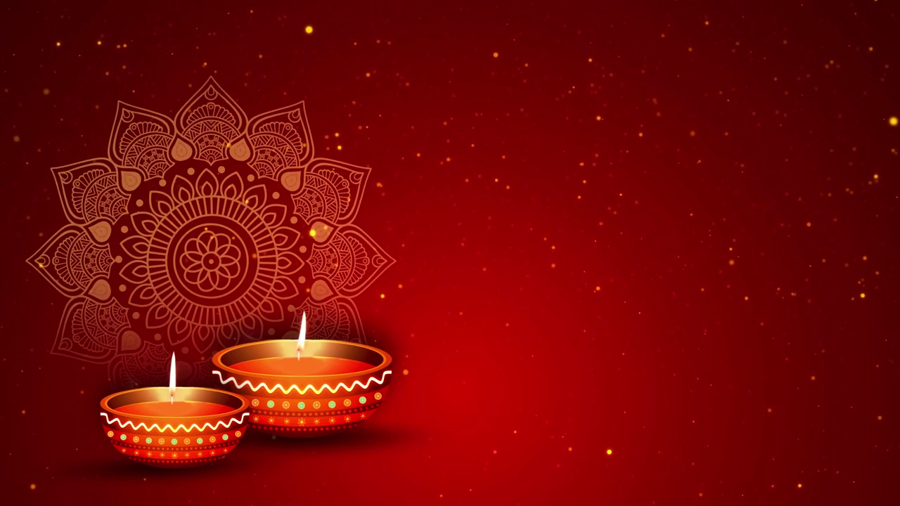 Sfondo Diwali 4K diya floreale accesa durante la festività di Diwali, festival indù delle luci, felice Deepavali