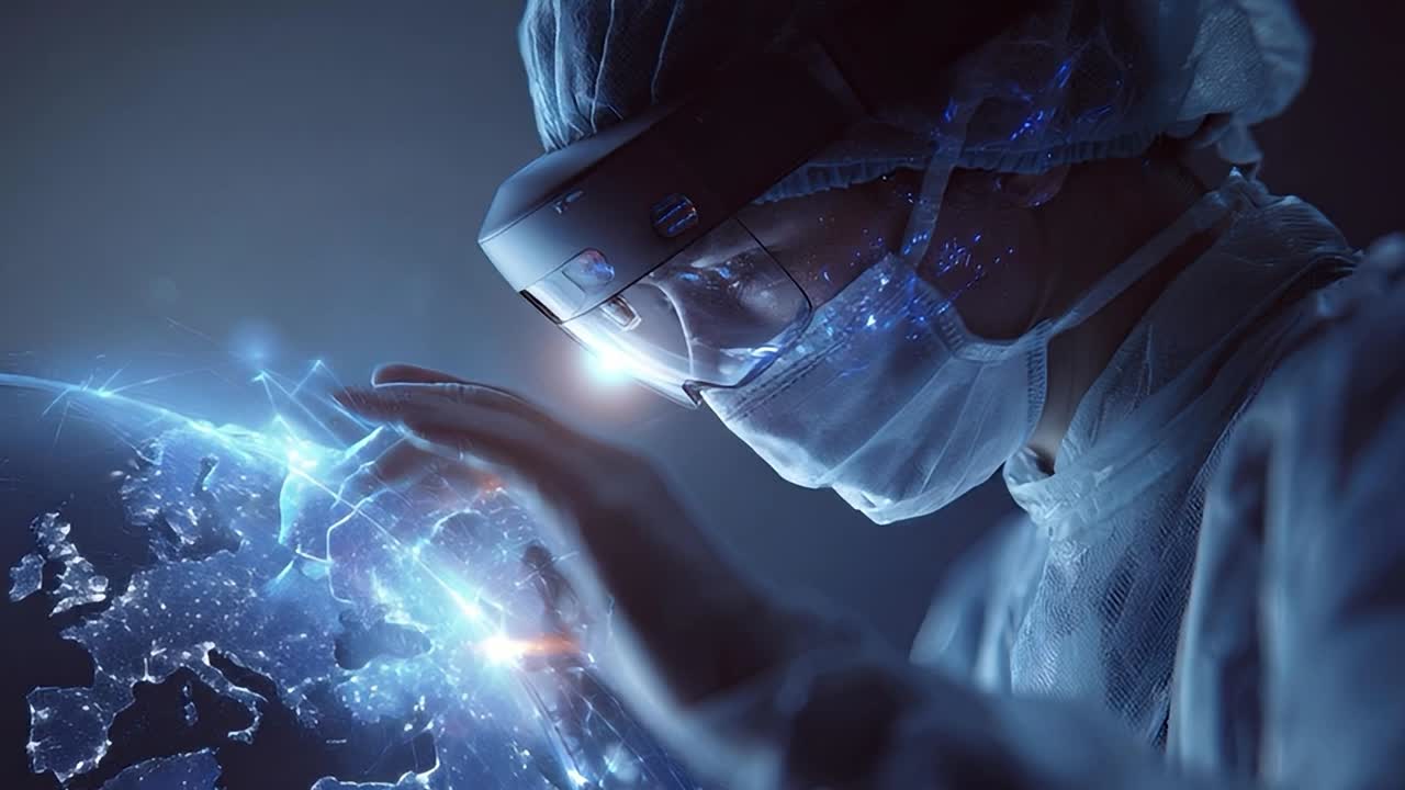 Medical professional using augmented reality technology for diagnosis