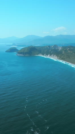 coastal landscape with mountains and ocean