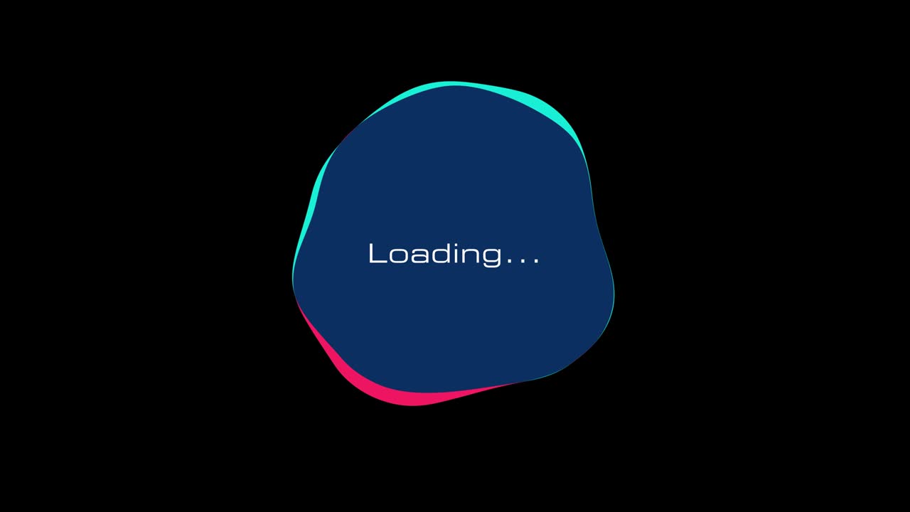 2D animation of Loading on the black background. The figure is an irregular circle. 4K 60FPS Loop graphics.