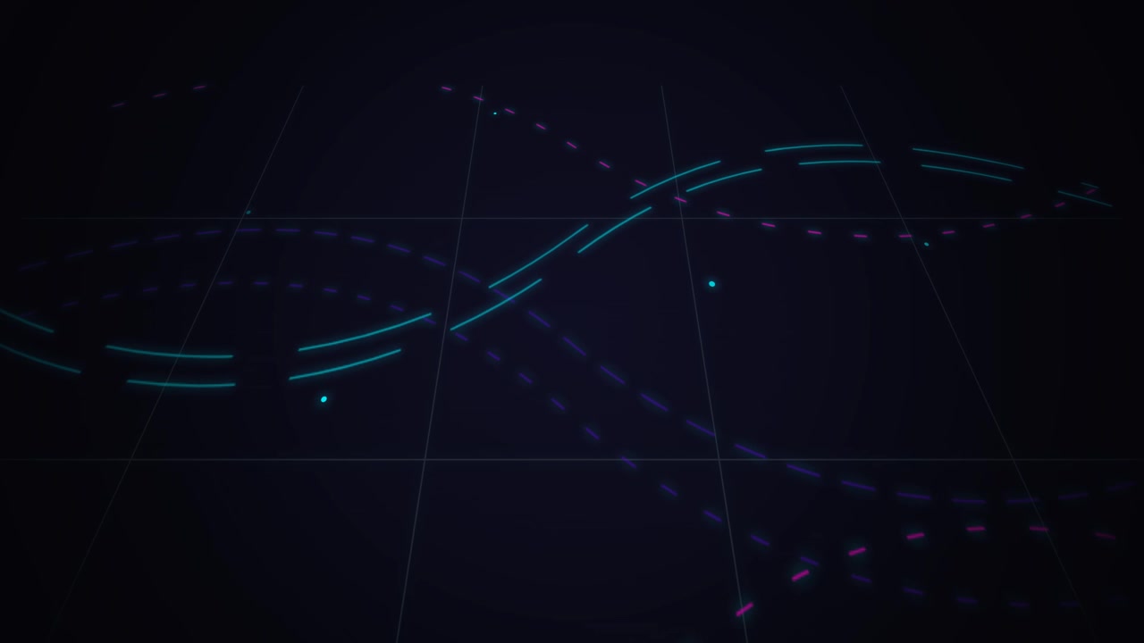 Abstract Digital Waveform Animation with Glowing Particles