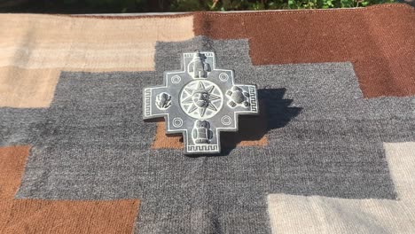 static shot of peruvian hand woven textiles from traditional weavers in chincheros village