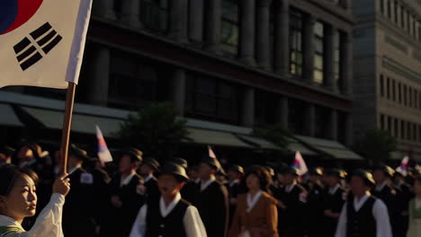 south korean parade or protest