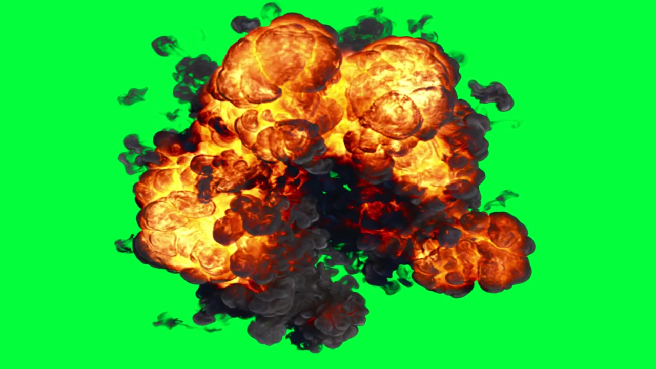 Explosion and Smoke Effects on Green Screen