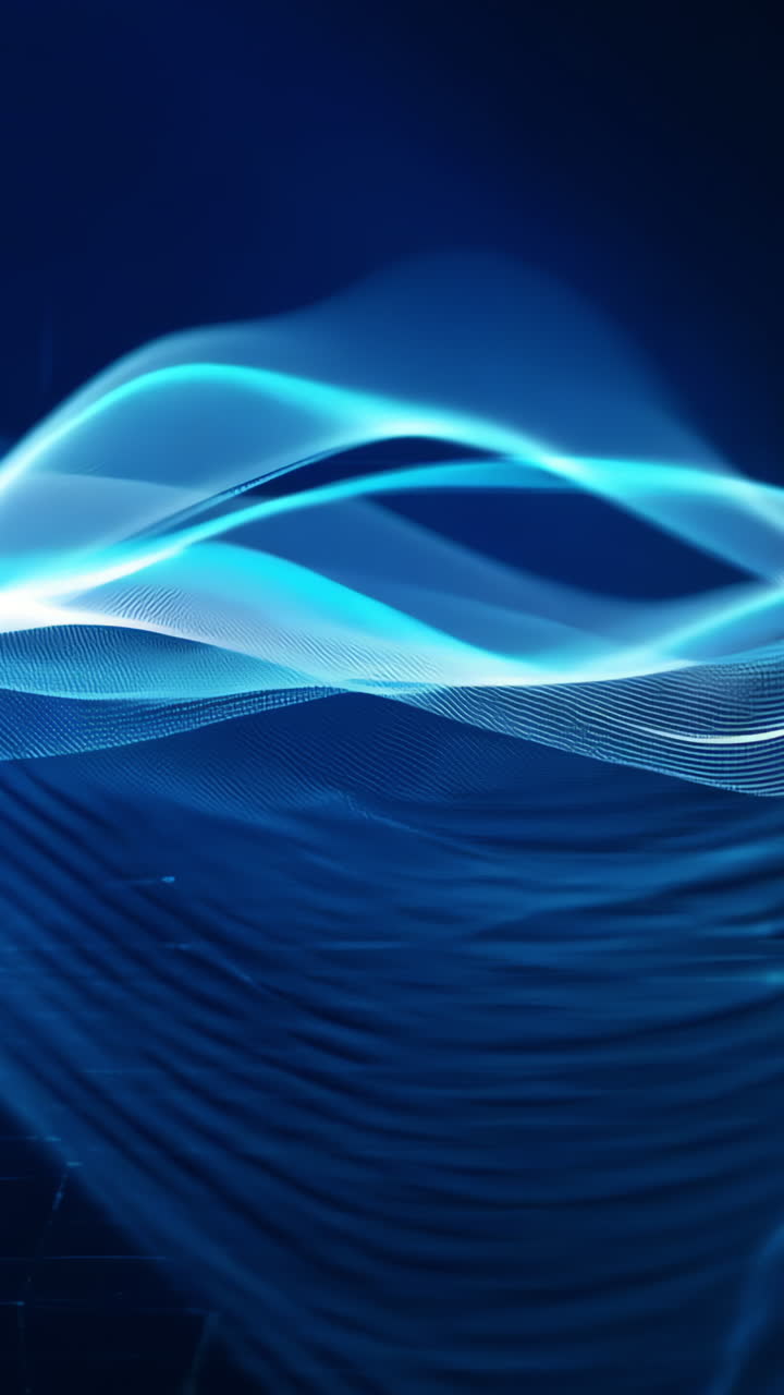 A blue wave with white lines. The blue color is very bright and the white lines are very thin Vertical video