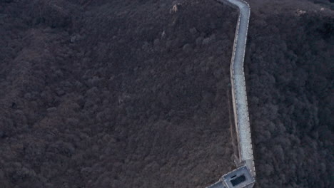 Aerial-Top-Down-Shot-of-The-Great-Wall-of-China