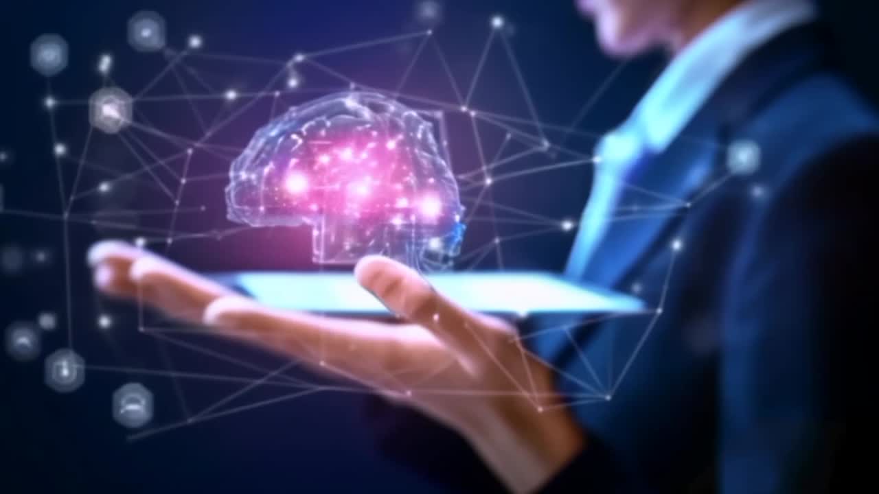 un cerebro que está girando sobre una tableta