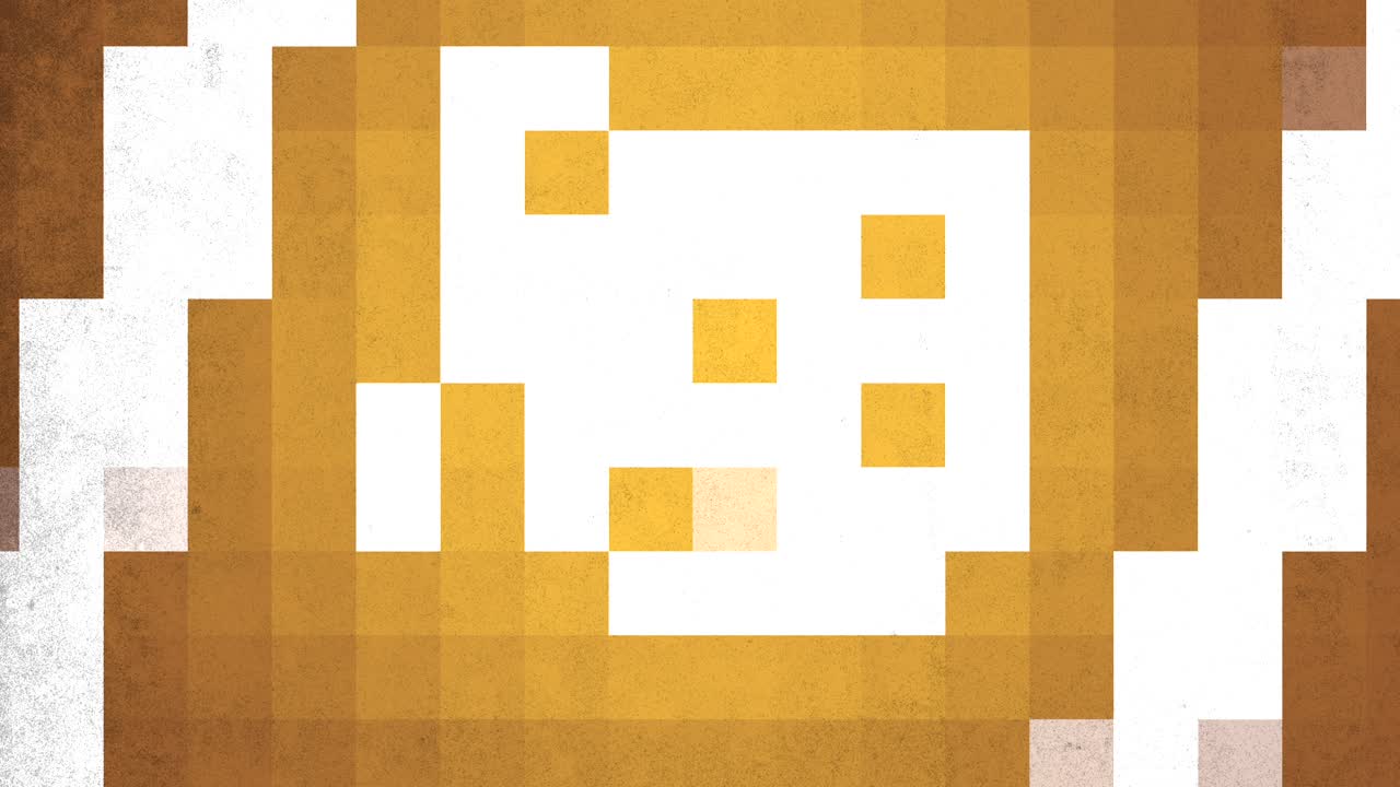 색 바탕에 다양한 크기의 노란색 사각형의 격자 모양