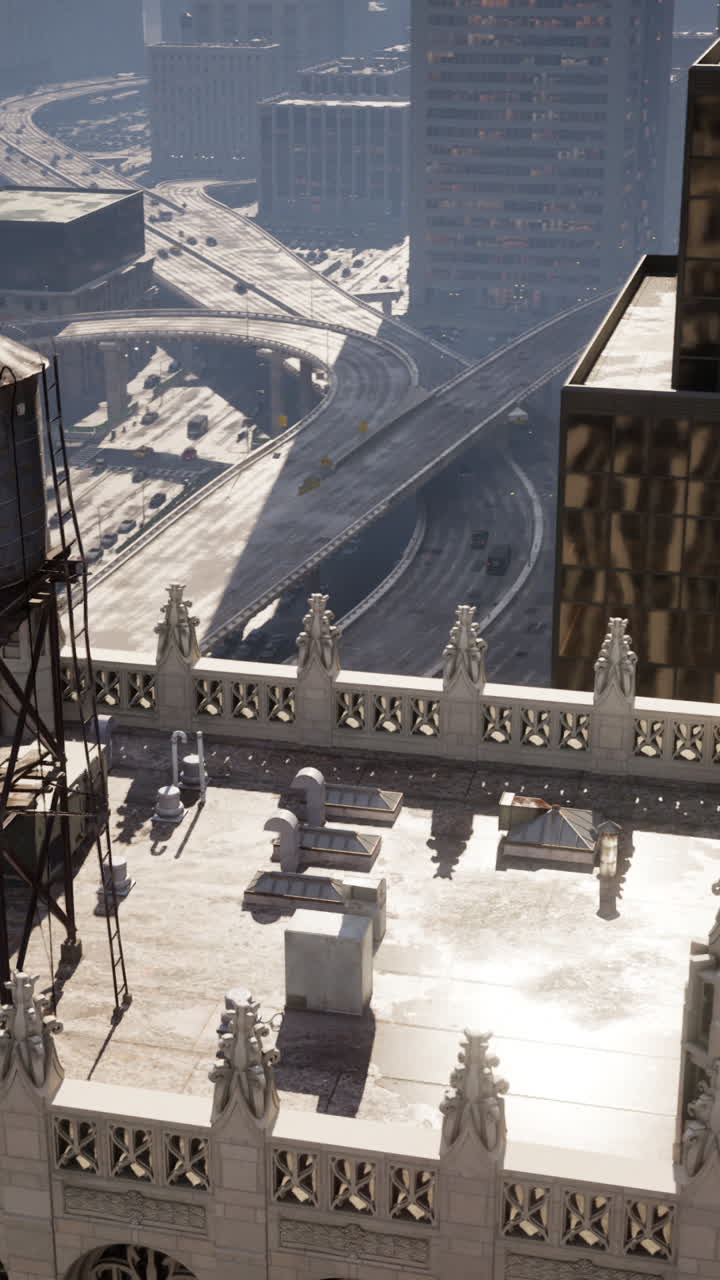 교차로와 건물의 도시 풍경 항공 사진