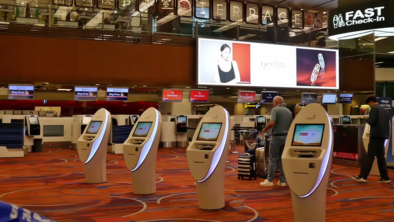Interactive check-in terminals improve traveler convenience and airline personnel efficiency.