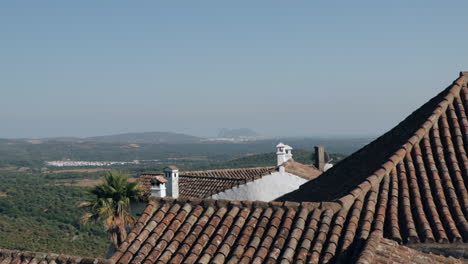 view from old castle onto gibraltar with blue sky in slow motion