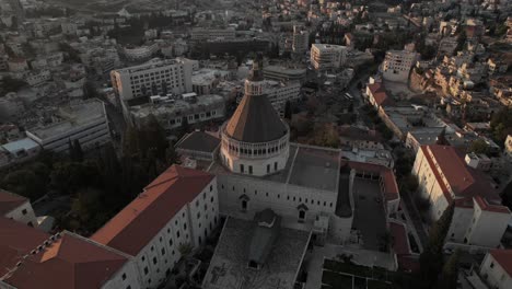 Vista-Aérea-De-La-Basílica-De-La-Anunciación-En-Imágenes-De-Drones-De-Nazaret