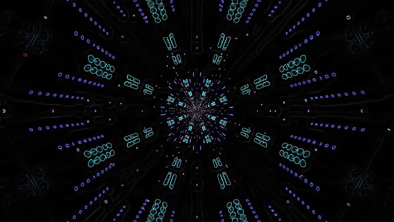 A mesmerizing tunnel effect creates an immersive experience with vibrant light patterns flowing inward, ideal for screensavers or visual displays. Enjoy the dynamic movement