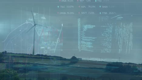 Animation-of-connections-and-data-processing-over-wind-turbine