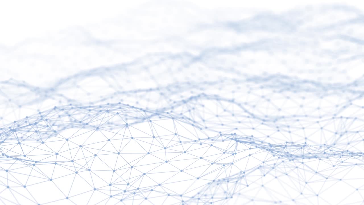 Dynamic wave with many dots. Abstract motion background of dots. Technology or science. 3d rendering Seamless loop. 4K