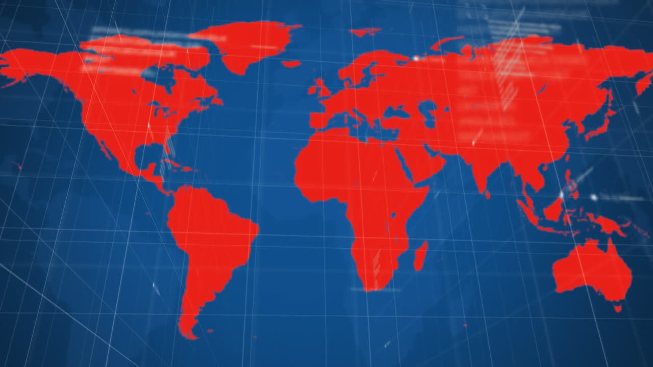 animación de la propagación del coronavirus covid 19, mapa del mundo con procesamiento de datos y estadísticas