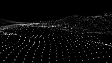 background abstract digital wave and light square particles in organic motion. wave of particles and grid. looped