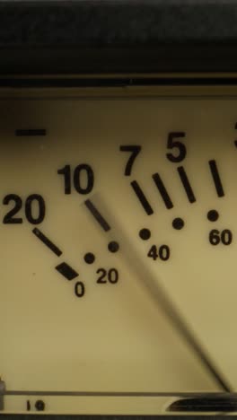 close-up of an analog gauge