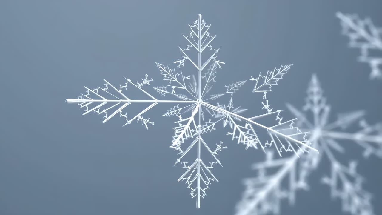 Close-up of a detailed snowflake
