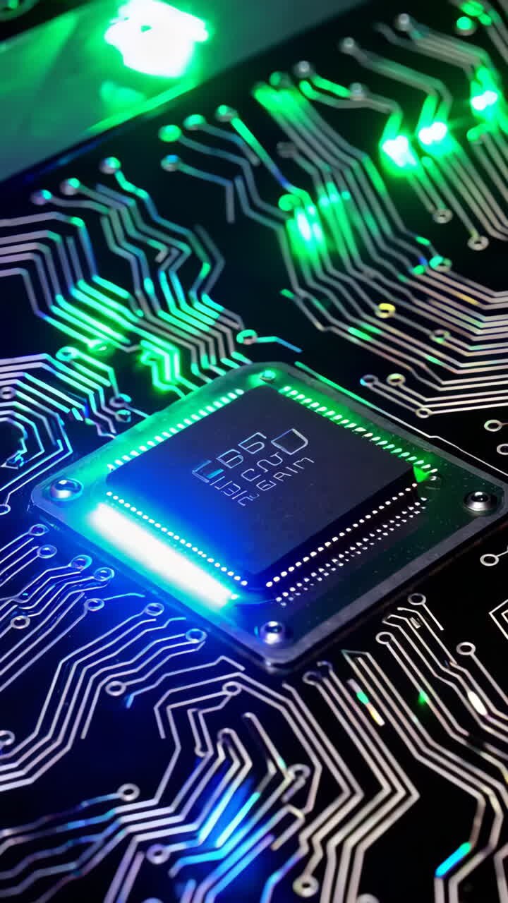 High-Tech CPU on Circuit Board