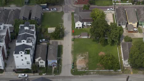 aerial drone view of freedmen’s town texas | historic fourth ward houston homes
