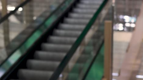 sequence of an empty escalator moving upwards