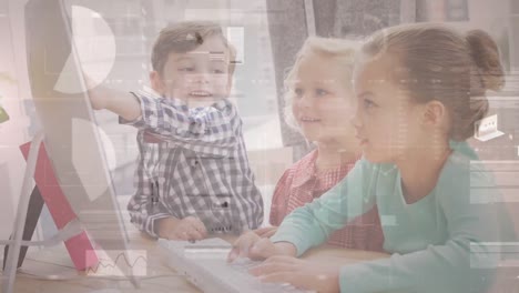 Animation-Der-Datenverarbeitung-über-Verschiedene-Schulkinder