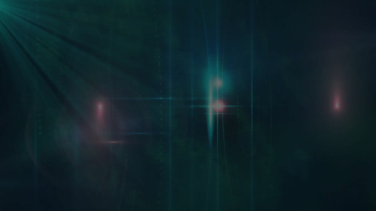 Animation of network of connections with icons over data processing on black background