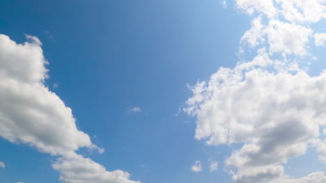 beautiful blue sky with fluffy clouds