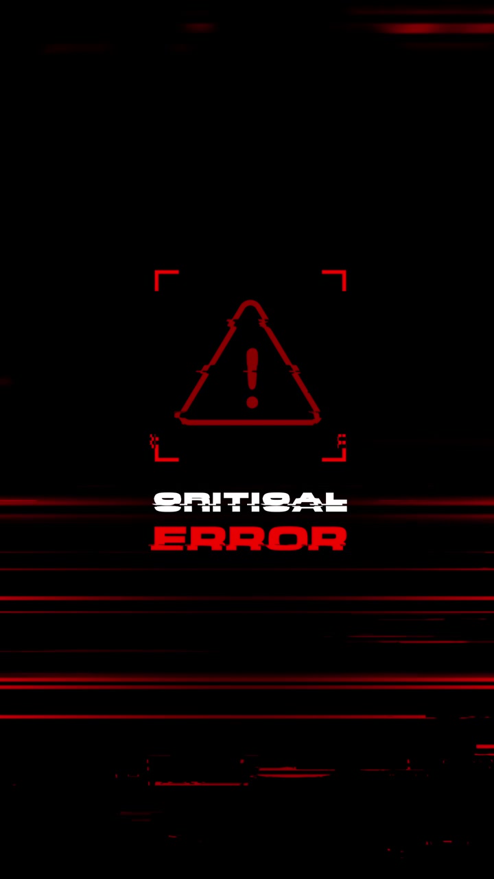 Digital Critical Error Message with Glitch Effect
