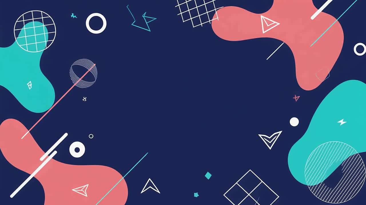 Abstract Animated Background with Geometric Shapes and Fluid Blobs