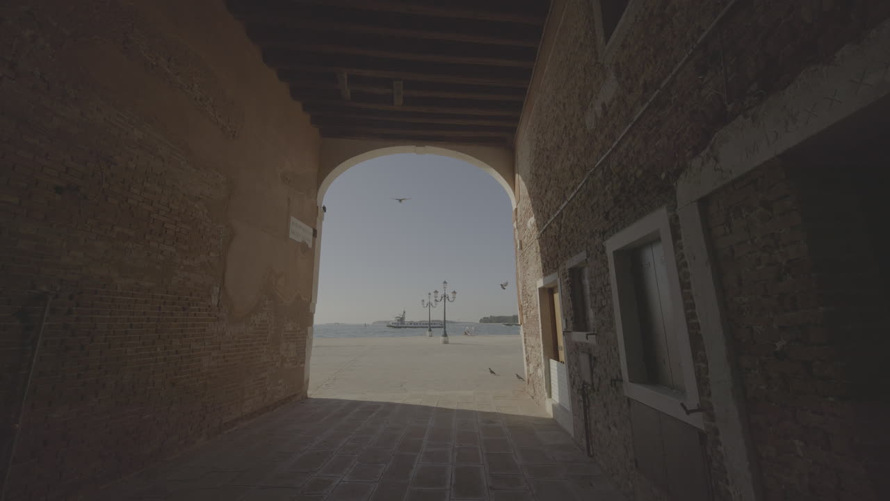 Venetian Alleyway with Canal View