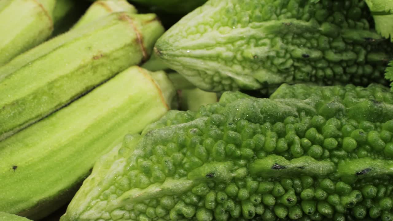 Fresh Okra and Bitter Melon