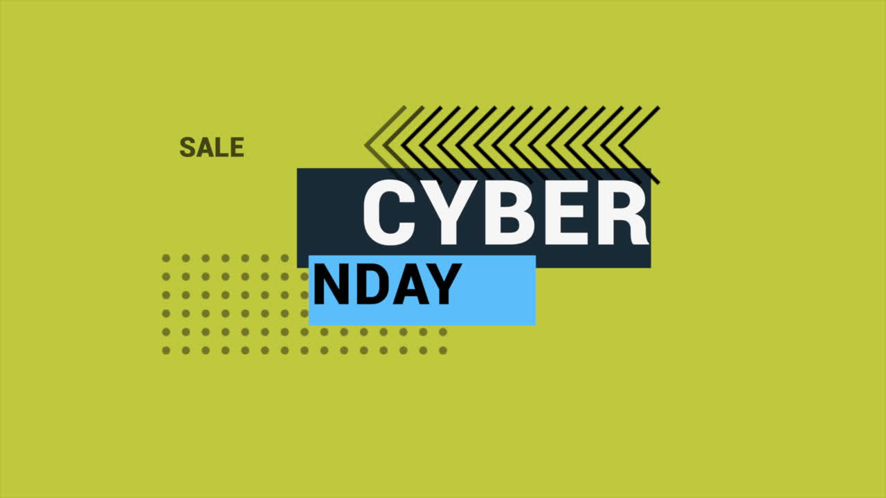 Cyber Monday with geometric pattern on yellow gradient