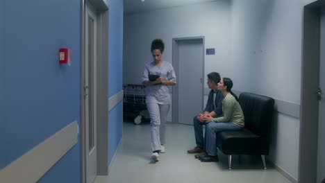 hospital waiting room scene
