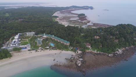 tropical beach resort aerial view