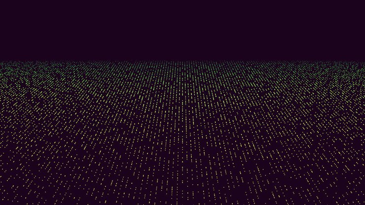 Enigmatic glowing dots scattered on dark background