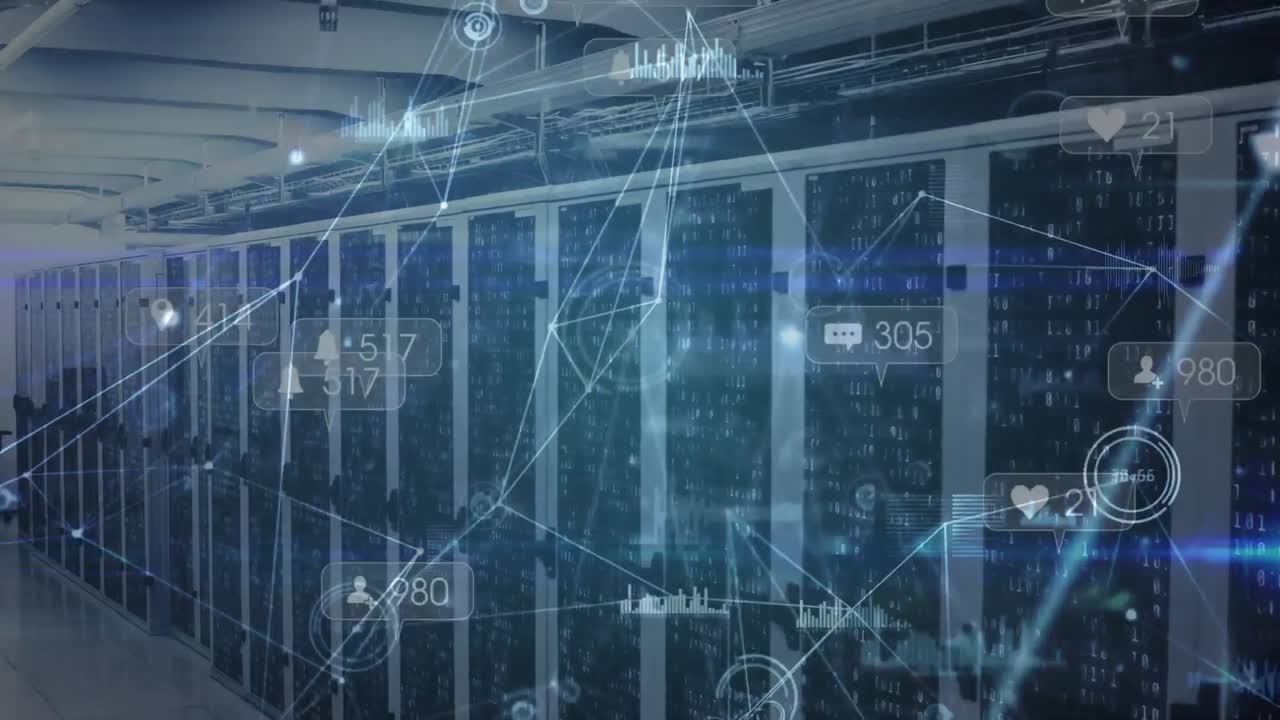 서버  ⁇ 을 통한 연결 네트워크의 애니메이션