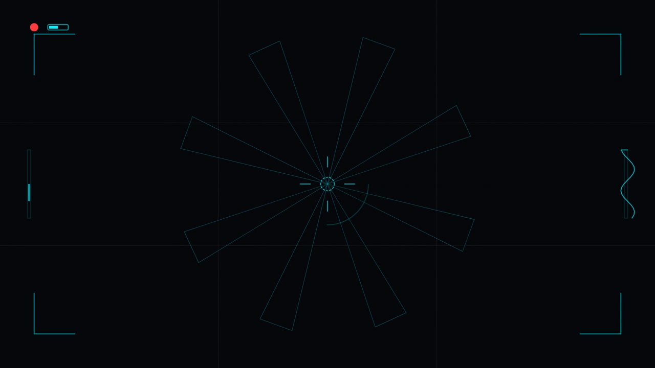Futuristic Digital Radar Interface Scanning on Dark Background
