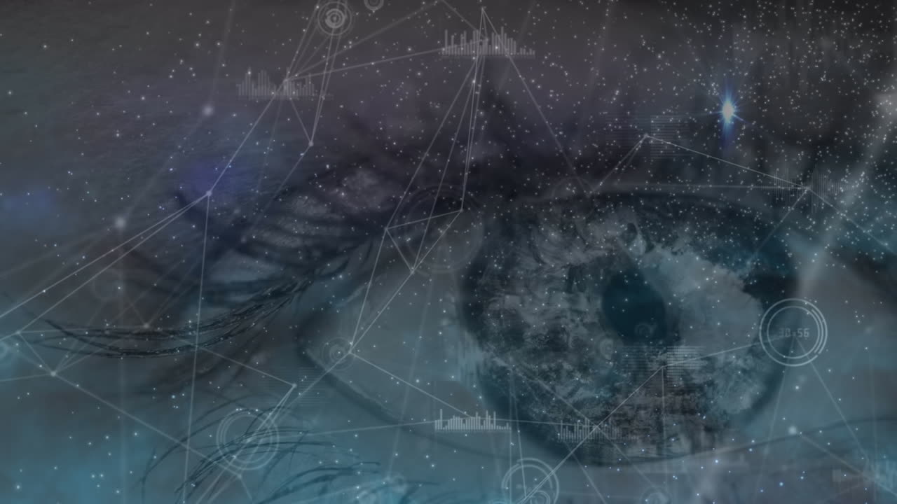 여성의 눈을 통해 연결 네트워크의 애니메이션