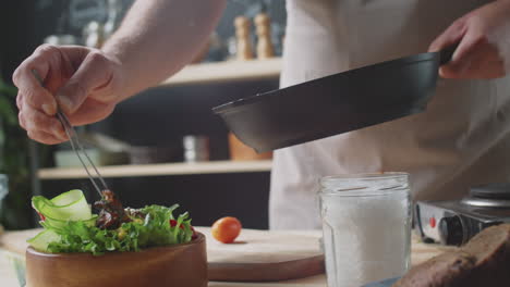 chef preparing a healthy salad