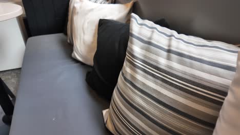 stylish throw pillows on a couch