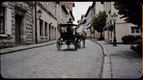 carruaje tirado por caballos en una ciudad europea