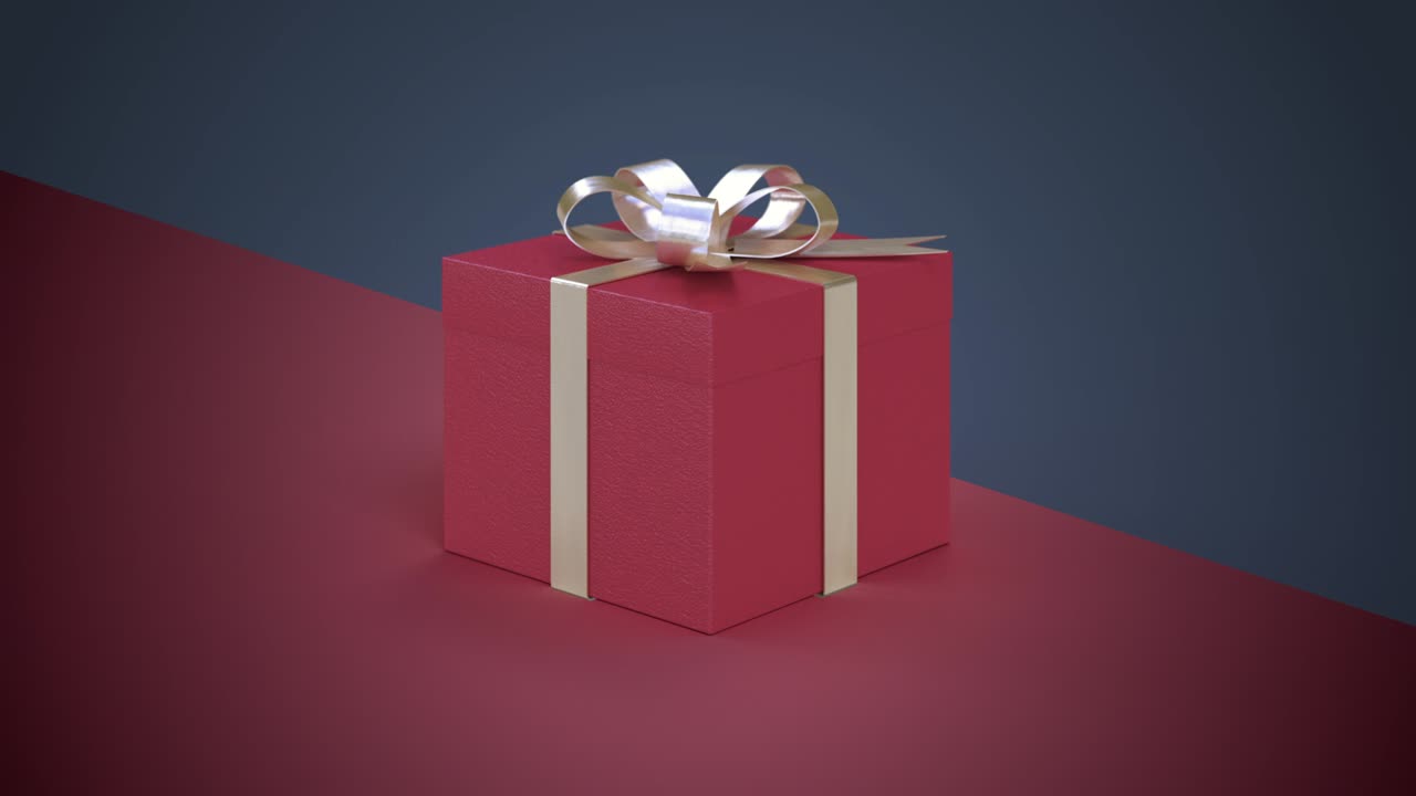 regalo de renderizado rojo en 3d - regalo realista giratorio sin costuras en 4k