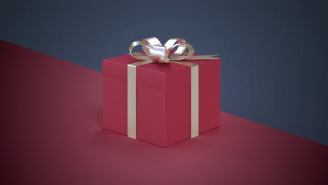 3d render red gift - 4k seamless rotating realistic gift