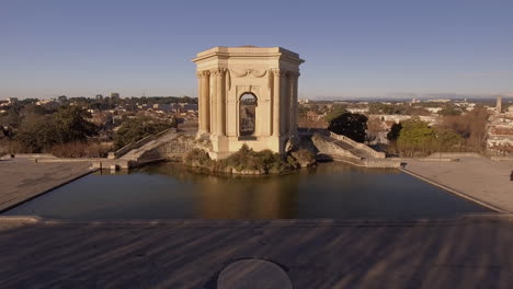 water tower close drone shot promenade du peyrou montpellier