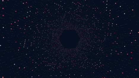 vibrant red dots forming a circular pattern on dark background