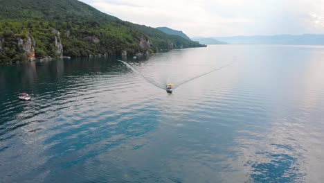 aerial shot of macedonia coast