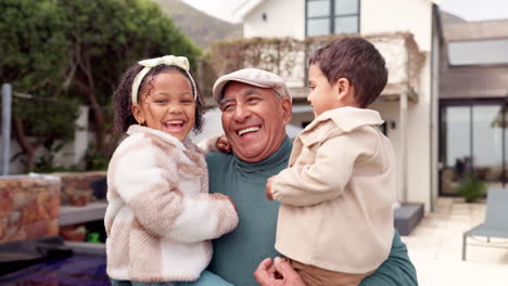 grandfather with grandchildren