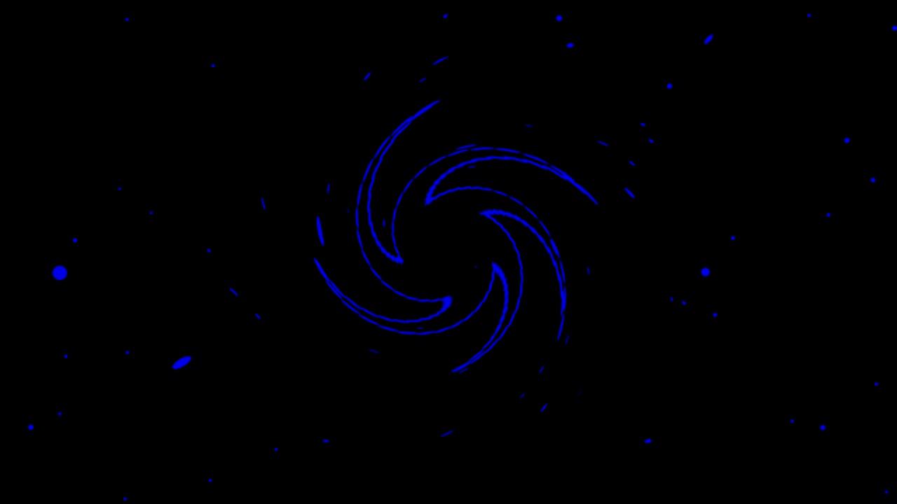 별이 가득한 하늘에서 날아다니며 회전하는 구부러진 별들을 그렸습니다.